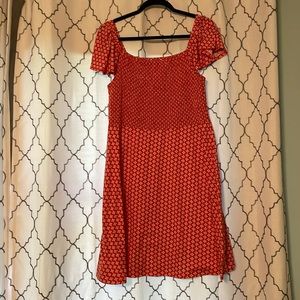 Women’s/Plus XL/1X Red White Summer Dress
